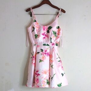 Floral Pink Sleeveless Dress